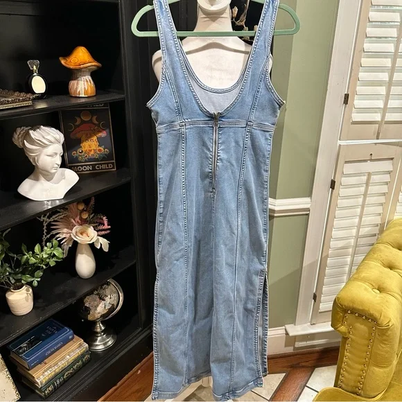 American Eagle Denim Button Front Midi Dress – Size 6 - Picture 7 of 11